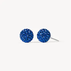 Deep Capri Blue Sparkle Ball™ Stud Earrings - 10mm - Hillberg & Berk