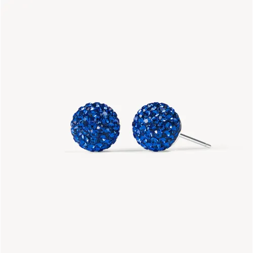 Deep Capri Blue Sparkle Ball™ Stud Earrings - 10mm - Hillberg & Berk