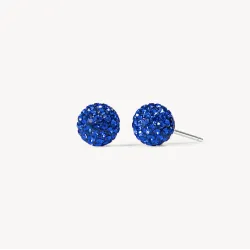 Deep Capri Blue Sparkle Ball™ Stud Earrings - 8mm - Hillberg & Berk
