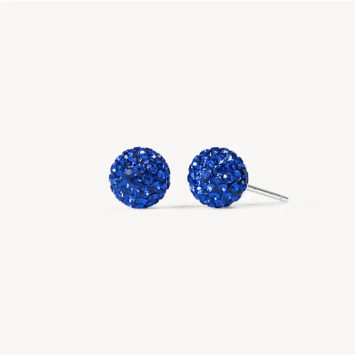 Deep Capri Blue Sparkle Ball™ Stud Earrings - 8mm - Hillberg & Berk