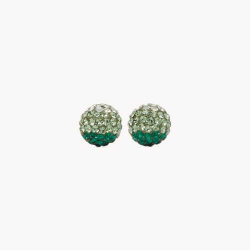 Evergreen Holiday Sparkle Ball Stud Earrings 8mm - Hillberg & Berk