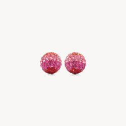 Prismatic Pink Holiday Sparkle Ball Stud Earrings - 8mm - Hillberg & Berk