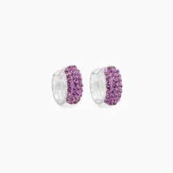 Birthstone (February) Sparkle Hoop Earrings - Hillberg & Berk