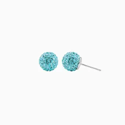 Birthstone (April) Sparkle Ball Stud Earrings 10mm - Hillberg & Berk