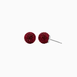 Birthstone (January) Sparkle Ball Stud Earrings 10mm - Hillberg & Berk