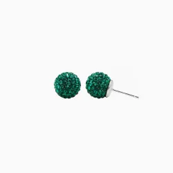 Birthstone (May) Sparkle Ball Stud Earrings 10mm - Hillberg & Berk