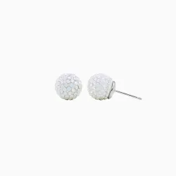 Birthstone (October) Sparkle Ball Stud Earrings 10mm - Hillberg & Berk