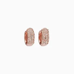 Rose Gold Sparkle Hoops - Mini - Hillberg & Berk