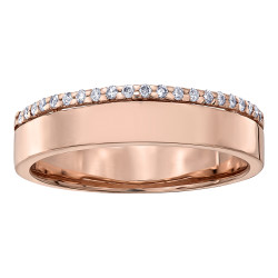 Rose Gold Band with 0.12ct Diamond Edge