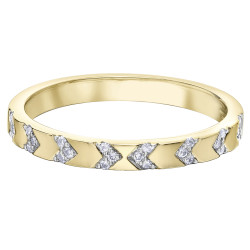 Stackable Yellow Gold Diamond Band- 0.08ct TDW
