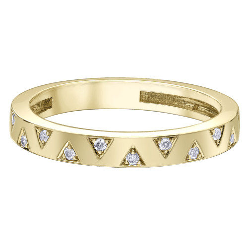 Stackable Yellow Gold Diamond Band- 0.10ct TDW