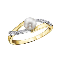 Pearl and Diamond Ring- 0.06ct TDW