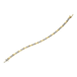 Yellow & White Gold Diamond Bracelet- 0.10ct TDW