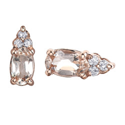 Morganite and Diamond Earrings- 0.05ct TDW
