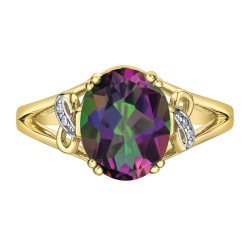 Mystic Topaz and Diamond Ring- 0.02ct TDW