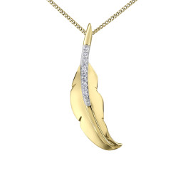 Feather Diamond Necklace- 0.03ct TDW