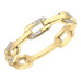 Diamond and Yellow Gold Link Ring- 0.15ct TDW