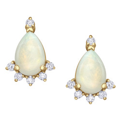 Opal and Diamond Earrings- 0.07ct TDW