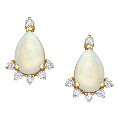 Opal and Diamond Earrings- 0.07ct TDW