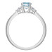 Blue Topaz & Diamond Ring- 0.06ct TDW
