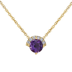 Amethyst and Diamond Necklace- 0.04ct TDW