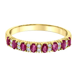 Ruby and Diamond Band- 0.08ct TDW