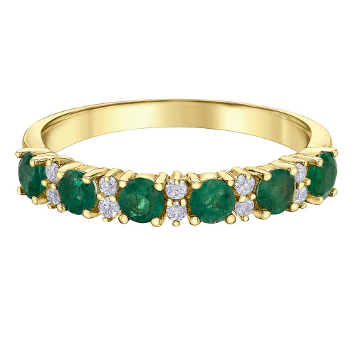 Emerald and Diamond Band- 0.10ct TDW