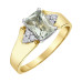 Green Amethyst and Diamond Ring- 0.09ct TDW