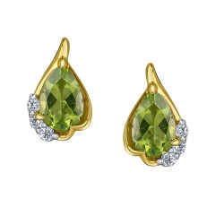Peridot and Diamond Earrings- 0.06ct TDW