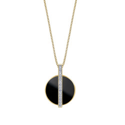 Onyx and Diamond Necklace- 0.07ct TDW