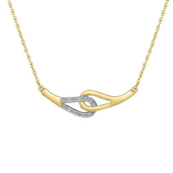 Diamond and Gold Loop Necklace- 0.13ct TDW