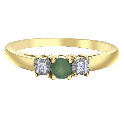 Emerald and Diamond Ring- 0.04ct TDW