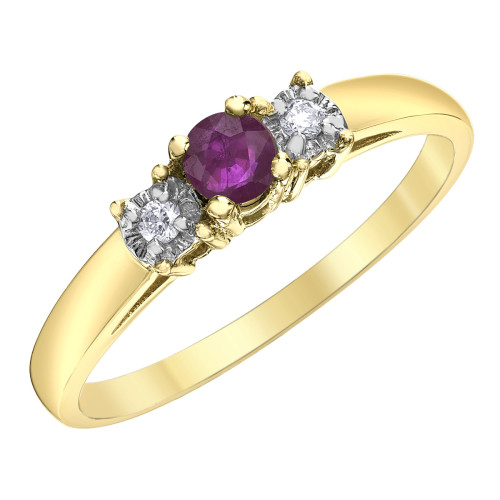 Ruby and Diamond Ring- 0.04ct TDW