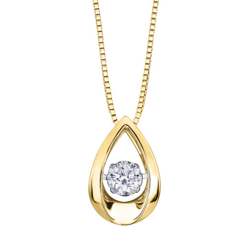 Yellow Gold Pulse Necklace- 0.05ct TDW Yellow Gold Pulse Necklace- 0.05ct TDW