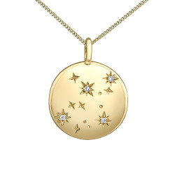 Virgo Constellation Diamond Necklace- 0.01ct TDW