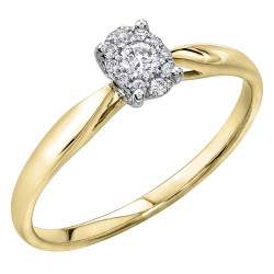 Diamond Ring with Halo- 0.11ct TDW