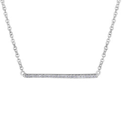 Diamond Bar Necklace- White Gold, 0.10ct TDW