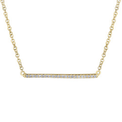 Diamond Bar Necklace- Yellow Gold, 0.10ct TDW