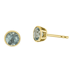 Aquamarine Bezel Set Earrings (March Birthstone)