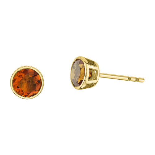 Citrine Bezel Set Earrings (November Birthstone)