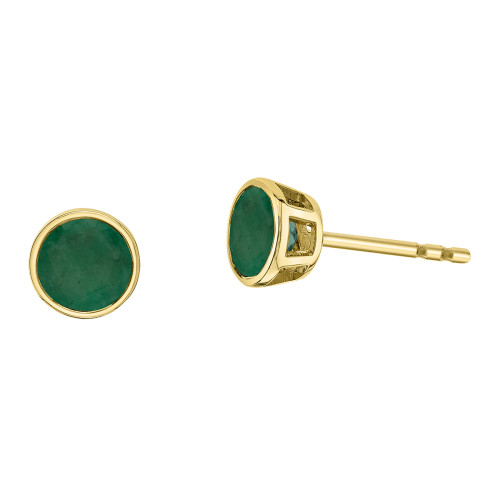 Emerald Bezel Set Earrings