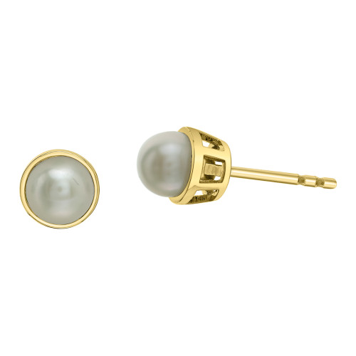 Pearl Bezel Set Earrings (June birthstone)