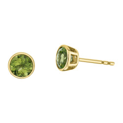 Peridot Bezel Set Earrings (August Birthstone)