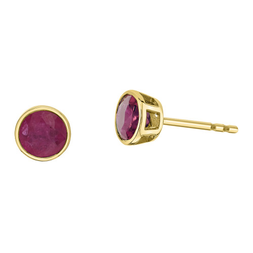 Ruby Bezel Set Earrings