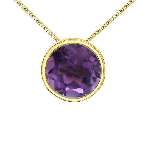 Amethyst Bezel Set Necklace (February birthstone)