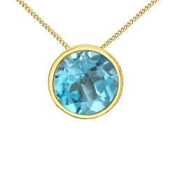 Blue Topaz Bezel Set Necklace