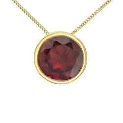 Garnet Bezel Set Necklace (January Birthstone)