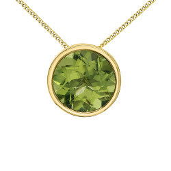 Peridot Bezel Set Necklace (August Birthstone)