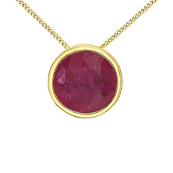 Ruby Bezel Set Necklace