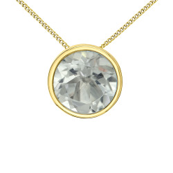 White Topaz Bezel Set Necklace (April birthstone)